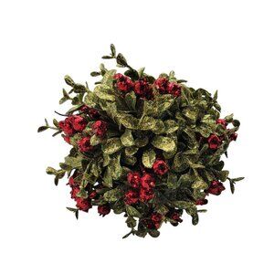 KISSING Christmas Mistletoe Red Gold Green Embellishments Ornament